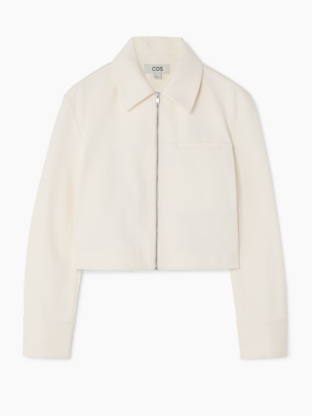 COS Cream Cropped Zip Jacket